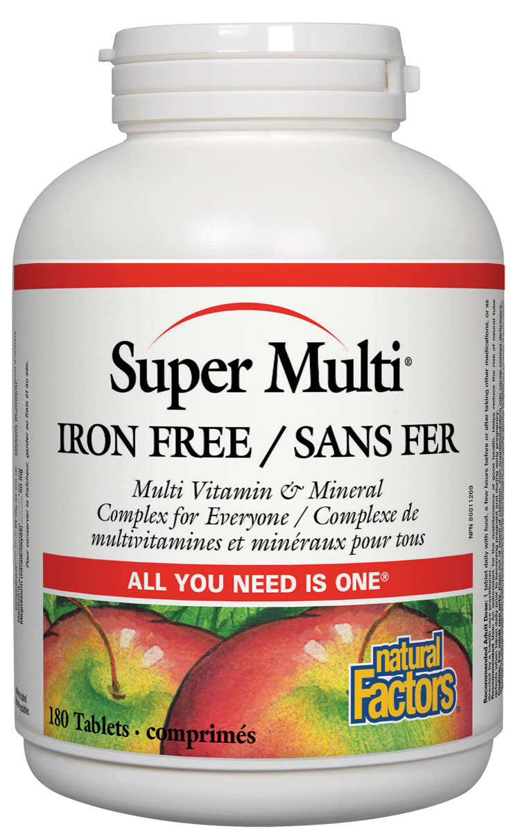 Natural Factors Super Multi Iron-Free (180 Tablets) - Lifestyle Markets